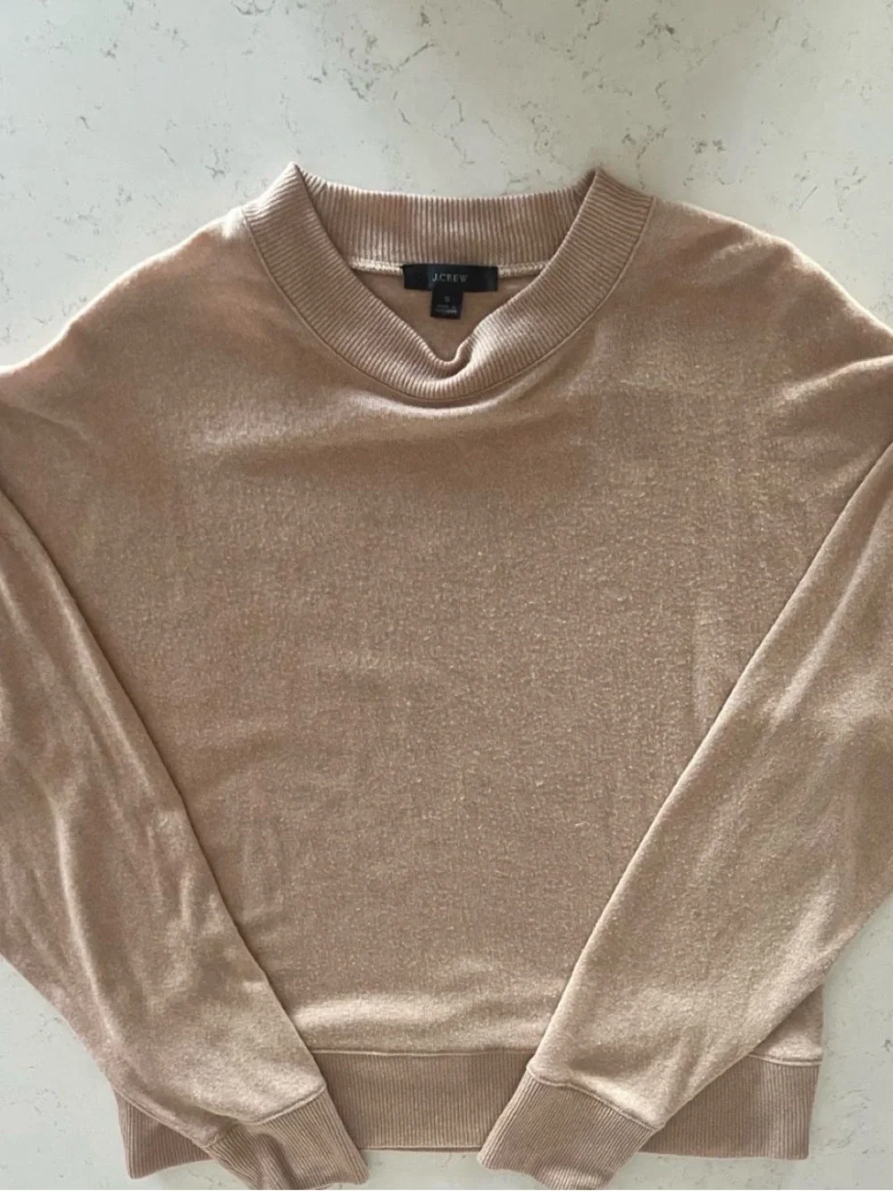 J. Crew Beige Ribbed Crewneck Sweater